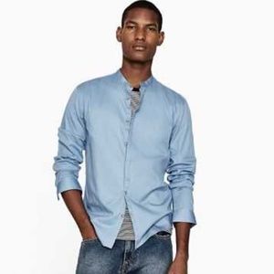 zara mens grandad collar shirt